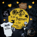 Digital Pregnancy Announcement, A Little Nightmare Coming, Customizable Halloween Themed, Personalized Editable Template TailoredTreasuresDigitalDesigns™