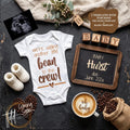 Adding to the Crew – Coffee Bean Pregnancy Announcement | Fully Editable Digital Canva Template TailoredTreasuresDigitalDesigns™