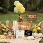 Our Hearts are Going Bananas, Monkey Digital Pregnancy Announcement, Customizable Canva Editable Template, Instant Download Gender Neutral Baby Reveal - TailoredTreasuresDigitalDesigns™