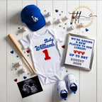 Baseball Dodgers Digital Pregnancy Announcement, MLB LA Dodgers, Canva Downloadable Editable Template, Social Media Reveal TailoredTreasuresDigitalDesigns™