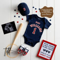 Baseball Red Sox Digital Pregnancy Announcement, MLB Editable Template, Canva Downloadable Social Media Reveal TailoredTreasuresDigitalDesigns™