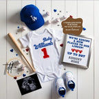 Baseball Dodgers Digital Pregnancy Announcement, MLB LA Dodgers, Canva Downloadable Editable Template, Social Media Reveal TailoredTreasuresDigitalDesigns™