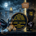Batman Gotham City Baby Reveal Template, Editable Canva Gender Neutral Social Media Pregnancy Announcement