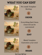 Beach Baby Reveal Digital Editable Template, Sunset Summer Turtle Themed Canva Template TailoredTreasuresDigitalDesigns™