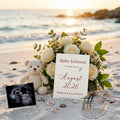 Simple Modern Beach, Digital Pregnancy Announcement, Customizable Summer Themed, Gender Neutral ,Canva Instant Download Editable Template - TailoredTreasuresDigitalDesigns™