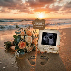 Sunset Beach, Digital Pregnancy Announcement, Gender Neutral, Customizable Summer Themed, Canva Instant Download Editable Template - TailoredTreasuresDigitalDesigns™