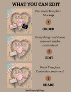 Baby Surname, Digital Pregnancy Announcement, Customizable Beach Ocean Themed, Canva Instant Download Editable Template TailoredTreasuresDigitalDesigns™