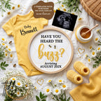 Have You Heard the Buzz? Honey Bee Pregnancy Announcement Template | Fully Editable Digital Download TailoredTreasuresDigitalDesigns™