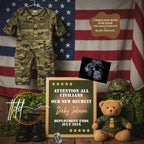 Digital Military Pregnancy Announcement, New Recruit, USA Baby, Soldier Customizable Personalized Editable Template TailoredTreasuresDigitalDesigns™