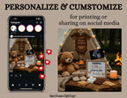 Adding S'mores Love To Our Family, S'mores Camping Digital Pregnancy Announcement, Customizable Editable Template, Gender Neutral - TailoredTreasuresDigitalDesigns™