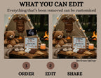 Adding S'mores Love To Our Family, S'mores Camping Digital Pregnancy Announcement, Customizable Editable Template, Gender Neutral - TailoredTreasuresDigitalDesigns™
