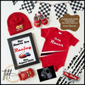 Digital Pregnancy Announcement, Our Hearts Are Racing, Customizable Disney Cars Themed, Personalized Editable Template TailoredTreasuresDigitalDesigns™