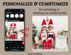 We're Expecting, Elf Shelf Digital Pregnancy Announcement, Christmas Customizable Editable Template - TailoredTreasuresDigitalDesigns™