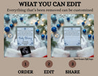 Digital Christmas Pregnancy Announcement, A Little One is on the Way, Customizable Blue Winter Themed, Personalized Editable Template TailoredTreasuresDigitalDesigns™