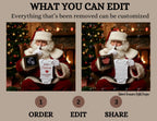 Digital Christmas Pregnancy Announcement, Shhhh Baby Coming, Customizable Santa Winter Themed, Personalized Editable Template TailoredTreasuresDigitalDesigns™