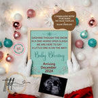 Digital Christmas Pregnancy Announcement, A Little One is on the Way, Customizable Mint Winter Themed, Personalized Editable Template TailoredTreasuresDigitalDesigns™