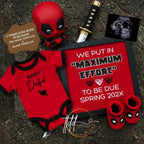 Digital Deadpool Maximum Effort Pregnancy Announcement, Customizable Superhero Themed, Personalized Editable Template TailoredTreasuresDigitalDesigns™