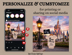 Disney Park Surname Digital Magical Pregnancy Announcement | Fully Editable Canva Template TailoredTreasuresDigitalDesigns™