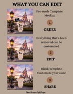 Disney Park Surname Digital Magical Pregnancy Announcement | Fully Editable Canva Template TailoredTreasuresDigitalDesigns™