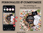 Easter Christian Pregnancy Announcement, He Is Risen And So Is Our Family, Spring Baby Reveal, Personalized Editable Canva Template