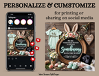 Somebunny Is On The Way, Easter Digital Pregnancy Announcement, Gender Neutral, Customizable Spring Themed, Canva Instant Download Editable Template TailoredTreasuresDigitalDesigns™