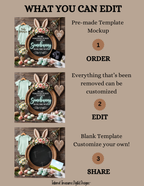 Somebunny Is On The Way, Easter Digital Pregnancy Announcement, Gender Neutral, Customizable Spring Themed, Canva Instant Download Editable Template TailoredTreasuresDigitalDesigns™