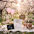 Easter Buddy Is Hopping Our Way Baby Boy Pregnancy Announcement | Digital Canva Template | Blue Spring Baby Reveal | Instant Download (Copy) TailoredTreasuresDigitalDesigns™