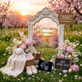 A Little Easter Bunny Is Hopping Our Way Baby Girl Pregnancy Announcement | Digital Canva Template | Pink Spring Baby Reveal | Instant Download (Copy) TailoredTreasuresDigitalDesigns™