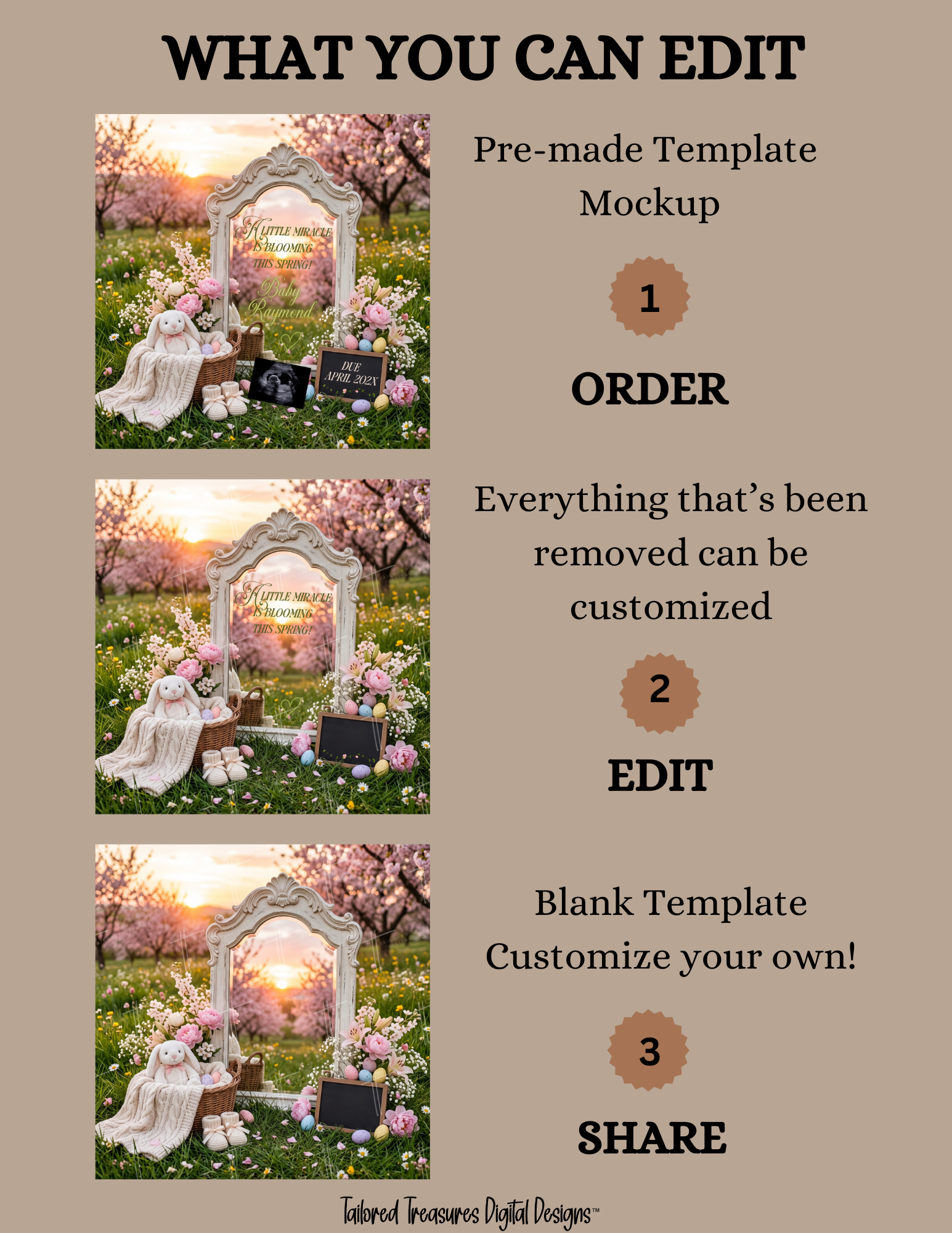 A Little Easter Bunny Is Hopping Our Way Baby Girl Pregnancy Announcement | Digital Canva Template | Pink Spring Baby Reveal | Instant Download (Copy) TailoredTreasuresDigitalDesigns™