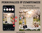 Somebunny is Due, Easter Digital Pregnancy Announcement, Gender Neutral, Customizable Spring Themed, Canva Instant Download Editable Template TailoredTreasuresDigitalDesigns™