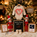 Christmas Elf Pregnancy Announcement Canva Template | Oops, We Did It Again!