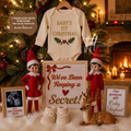 Christmas Elf Pregnancy Announcement Template | Keeping a Secret | Editable Canva Download