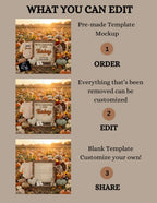 Expecting A Little Turkey, Fall Turkey Digital Pregnancy Announcement, Autumn Boho Themed, Instant Download Template TrendyCustomApparel™
