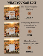 This Year We’re Extra Thankful Pregnancy Reveal, Fall Thankful Digital Pregnancy Announcement, Autumn Turkey Themed Template TrendyCustomApparel™