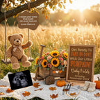 Get Ready to Fall in Love, Fall Pumpkin Digital Pregnancy Announcement, Customizable Autumn Instant Download Template TrendyCustomApparel™
