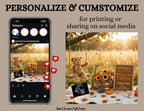 Get Ready to Fall in Love, Fall Pumpkin Digital Pregnancy Announcement, Customizable Autumn Instant Download Template TrendyCustomApparel™