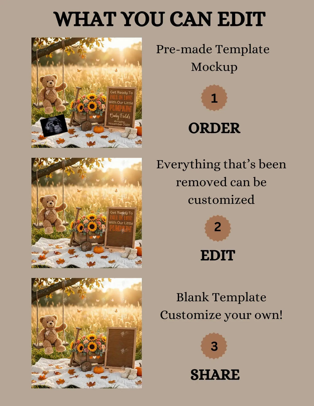 Get Ready to Fall in Love, Fall Pumpkin Digital Pregnancy Announcement, Customizable Autumn Instant Download Template TrendyCustomApparel™