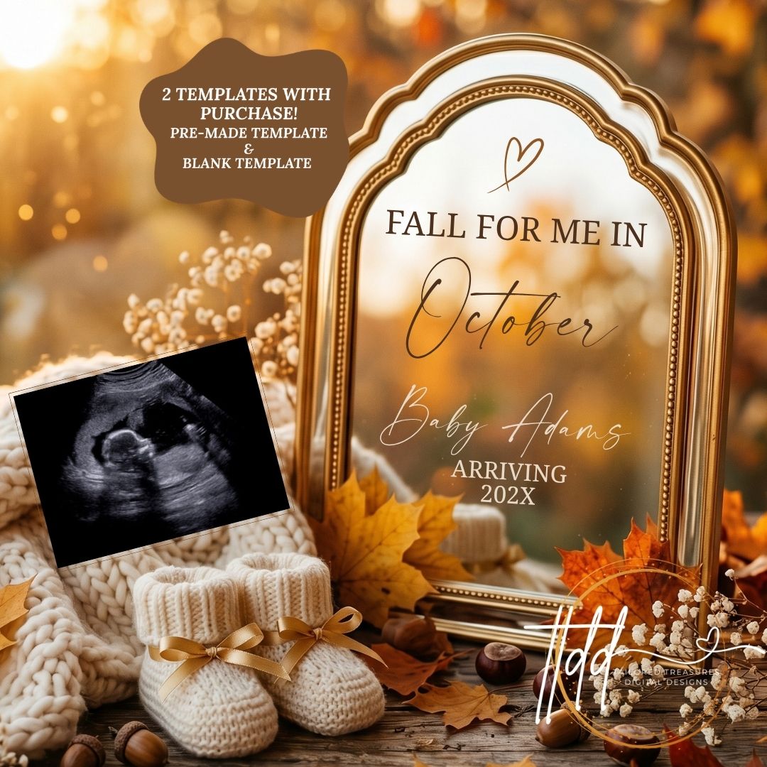 Rustic Fall Pregnancy Announcement | Fully Editable Digital Canva Template | Thanksgiving Themed TailoredTreasuresDigitalDesigns™