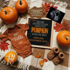 Digital Pregnancy Announcement, Adding A Pumpkin Reveal, Customizable Fall Themed, Personalized Editable Template TailoredTreasuresDigitalDesigns™
