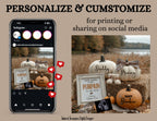 Digital Pregnancy Announcement, Adding A Pumpkin to Our Patch, Customizable Fall Themed, Personalized Editable Template TailoredTreasuresDigitalDesigns™
