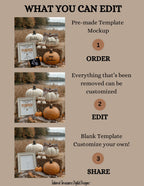 Digital Pregnancy Announcement, Adding A Pumpkin to Our Patch, Customizable Fall Themed, Personalized Editable Template TailoredTreasuresDigitalDesigns™