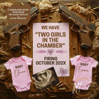 Girl Gender Reveal Twins Announcement Template | Glock Handgun Baby Reveal – Editable Canva Digital Download TailoredTreasuresDigitalDesigns™