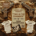 Digital Pregnancy Announcement, Two in the Chamber, Customizable Twins Glock Themed, Personalized Editable Template TailoredTreasuresDigitalDesigns™