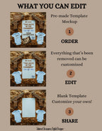 Boy Gender Reveal Twins Announcement Template | Glock Handgun Baby Reveal – Editable Canva Digital Download TailoredTreasuresDigitalDesigns™