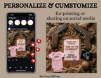 One in the Chamber Girl Glock Pregnancy Announcement – Fully Editable Canva Template TailoredTreasuresDigitalDesigns™
