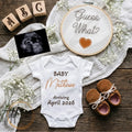 Digital Pregnancy Announcement, Guess What?, Gender Neutral, Customizable Hand Embroidered Themed, Personalized Editable Template TailoredTreasuresDigitalDesigns™