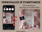 Digital Halloween Pregnancy Announcement, Girl's Gender Reveal, Customizable October Themed, Personalized Editable Template TailoredTreasuresDigitalDesigns™