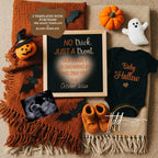 Digital Halloween Pregnancy Announcement, Trick or Treat Baby Reveal, Customizable Personalized Editable Template TailoredTreasuresDigitalDesigns™
