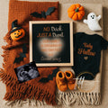 Digital Halloween Pregnancy Announcement, Trick or Treat Baby Reveal, Customizable Personalized Editable Template TailoredTreasuresDigitalDesigns™