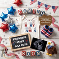 July 4th Fireworks Baby Pregnancy Announcement | Fully Editable Canva Digital Template TailoredTreasuresDigitalDesigns™